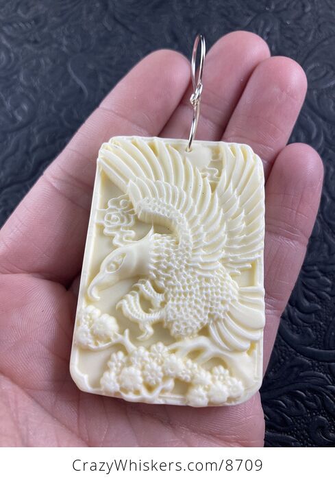 Eagle Carved in Milk Ivory Tagua Nut Pendant Jewelry - #DG9uo8ZPMrU-2
