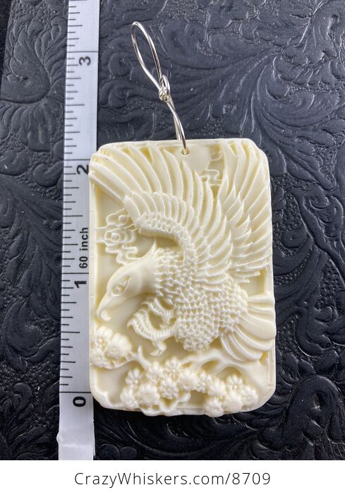 Eagle Carved in Milk Ivory Tagua Nut Pendant Jewelry - #DG9uo8ZPMrU-5