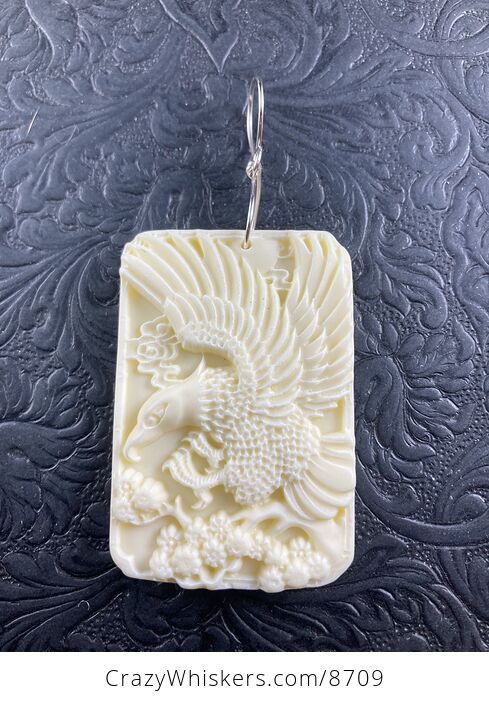Eagle Carved in Milk Ivory Tagua Nut Pendant Jewelry - #DG9uo8ZPMrU-1
