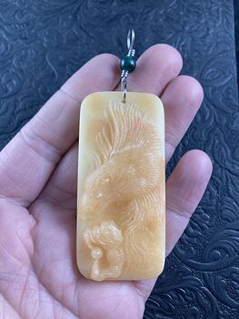 Eagle Carved in Orange Jasper Stone Pendant Jewelry Mini Art Ornament #mnhFdsLgKF8
