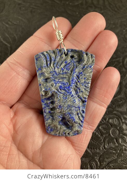 Eagle Carved Lapis Lazuli Stone Blue Pendant Jewelry - #3Ym9grEaRuQ-1