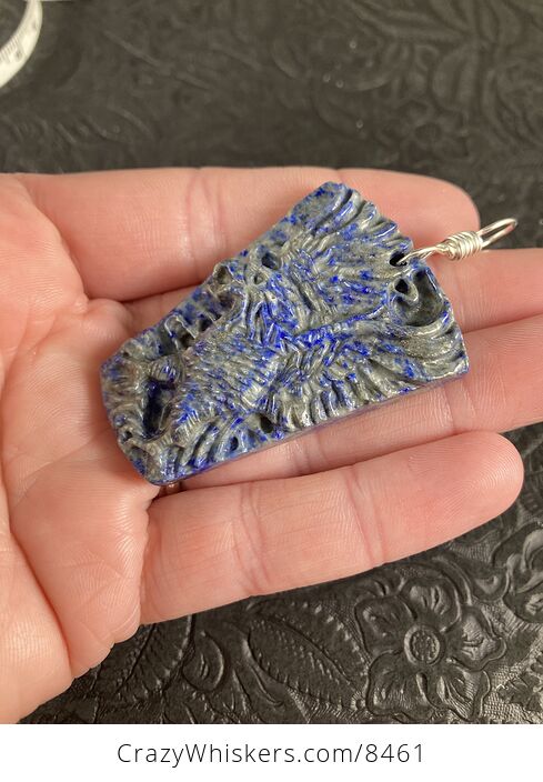 Eagle Carved Lapis Lazuli Stone Blue Pendant Jewelry - #3Ym9grEaRuQ-3