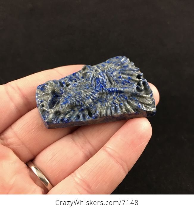 Eagle Carved Lapis Lazuli Stone Pendant Jewelry - #KqD7ldbcmvo-4
