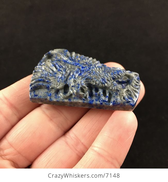 Eagle Carved Lapis Lazuli Stone Pendant Jewelry - #KqD7ldbcmvo-1