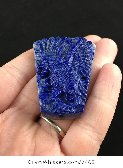 Eagle Carved Lapis Lazuli Stone Pendant Jewelry - #bBbabbdMow0-2