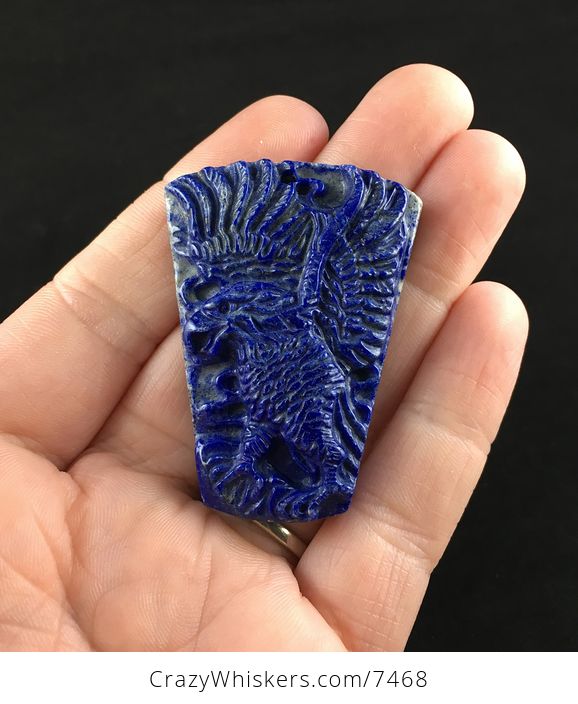 Eagle Carved Lapis Lazuli Stone Pendant Jewelry - #bBbabbdMow0-1