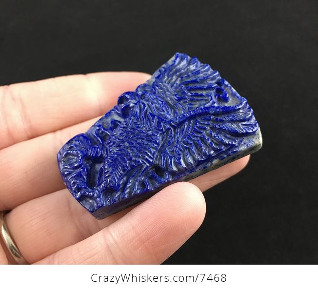 Eagle Carved Lapis Lazuli Stone Pendant Jewelry - #bBbabbdMow0-3