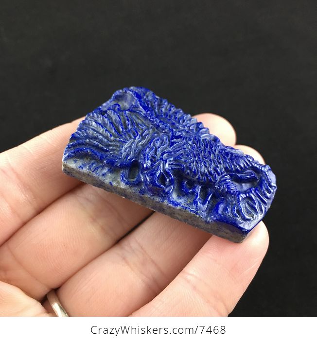 Eagle Carved Lapis Lazuli Stone Pendant Jewelry - #bBbabbdMow0-4