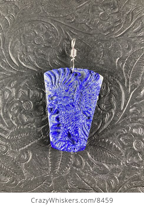 Eagle Carved Lapis Lazuli Stone Pendant Jewelry - #t4uZeAq4pE4-4