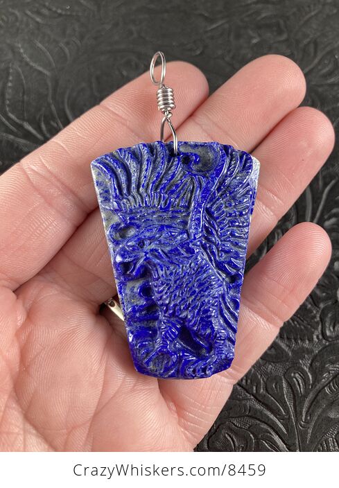 Eagle Carved Lapis Lazuli Stone Pendant Jewelry - #t4uZeAq4pE4-1