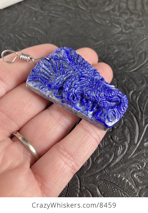 Eagle Carved Lapis Lazuli Stone Pendant Jewelry - #t4uZeAq4pE4-3