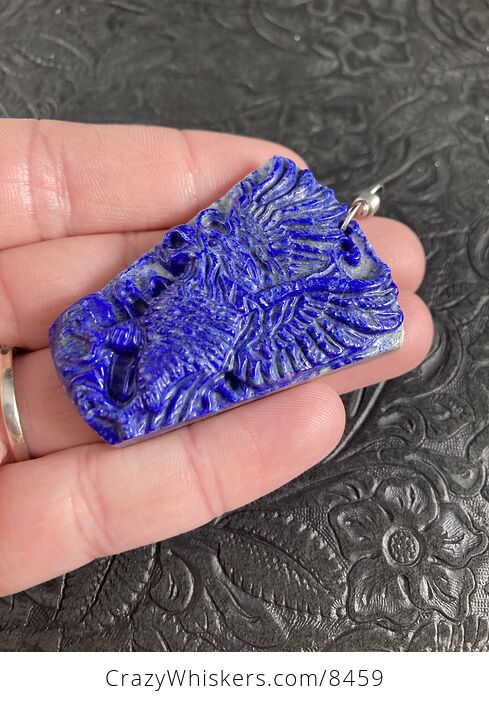 Eagle Carved Lapis Lazuli Stone Pendant Jewelry - #t4uZeAq4pE4-2