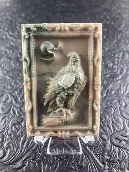 Eagle Carved Ribbon Jasper Mini Art Stone Pendant Jewelry #UIxZpSwlLgA
