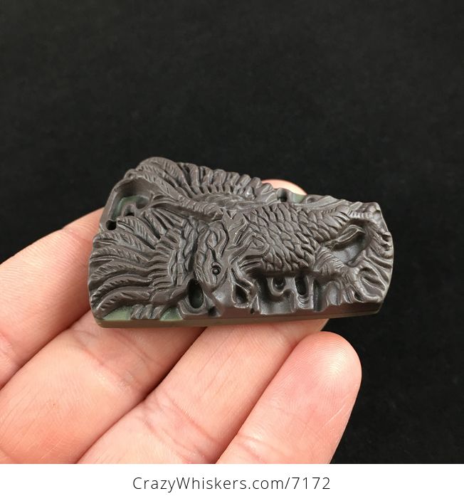 Eagle Carved Ribbon Jasper Stone Pendant Jewelry - #SYXu8DrQFIU-4