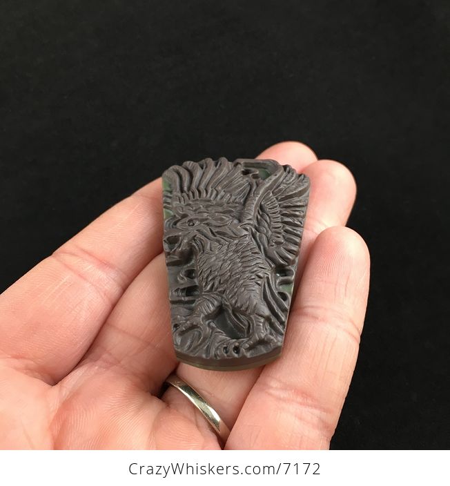 Eagle Carved Ribbon Jasper Stone Pendant Jewelry - #SYXu8DrQFIU-2