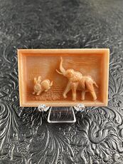Elephant and Rabbit Carved Red Malachite Stone Pendant Cabochon Jewelry Mini Art Ornament #aSqahwSCAUU