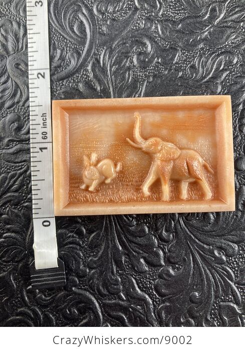 Elephant and Rabbit Carved Red Malachite Stone Pendant Cabochon Jewelry Mini Art Ornament - #aSqahwSCAUU-5