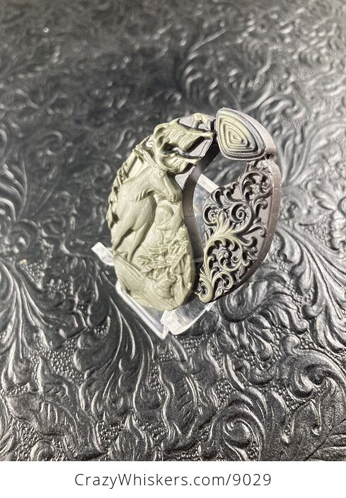 Elk Carved Jasper Stone Pendant Cabochon Jewelry Mini Art Ornament - #zRW6QlfWWcc-2