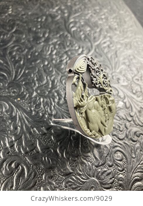 Elk Carved Jasper Stone Pendant Cabochon Jewelry Mini Art Ornament - #zRW6QlfWWcc-4
