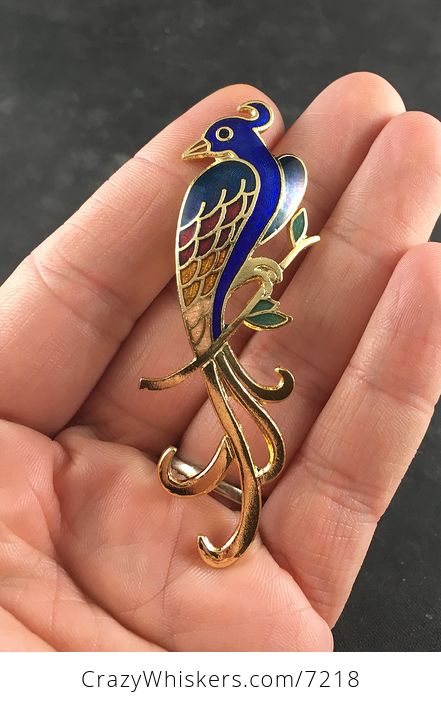 Enamel Perched Bird Brooch Pin Jewelry - #qwFvAnC4X4g-3