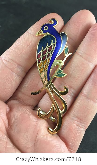 Enamel Perched Bird Brooch Pin Jewelry - #qwFvAnC4X4g-1
