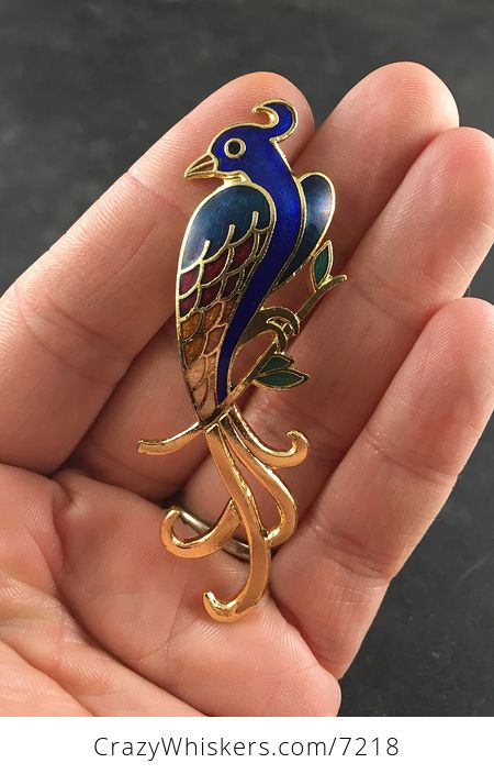 Enamel Perched Bird Brooch Pin Jewelry - #qwFvAnC4X4g-2