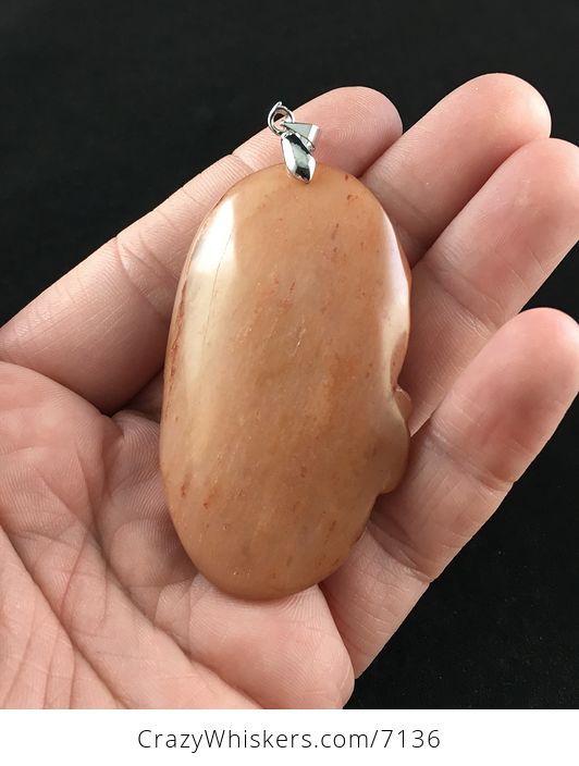 Face and Eagle Carved Orange Chalcedony Stone Pendant Jewelry - #xcX3QunWic0-7