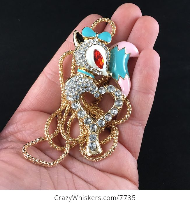 Flirty Fox Heart Pendant Necklace Jewelry - #Wrj14VotD5Q-2