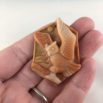 Flying Owl Carved Red Jasper Stone Pendant Jewelry #ZUApHzlYbzs