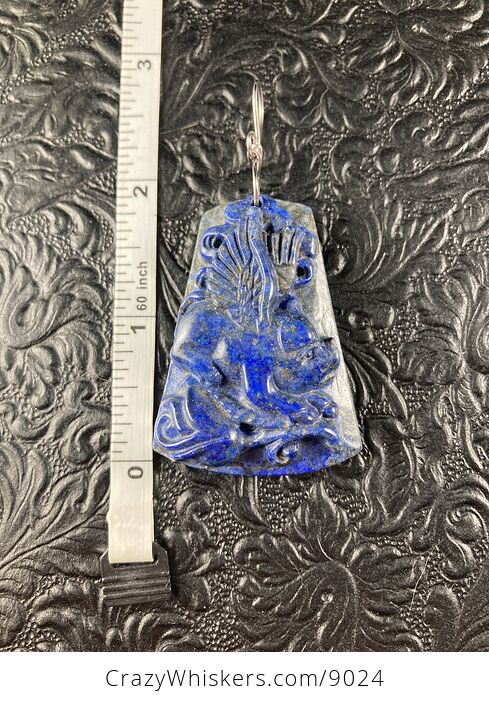 Flying Pig Carved Lapis Lazuli Stone Pendant Jewelry - #lEUaqP5EjuE-7