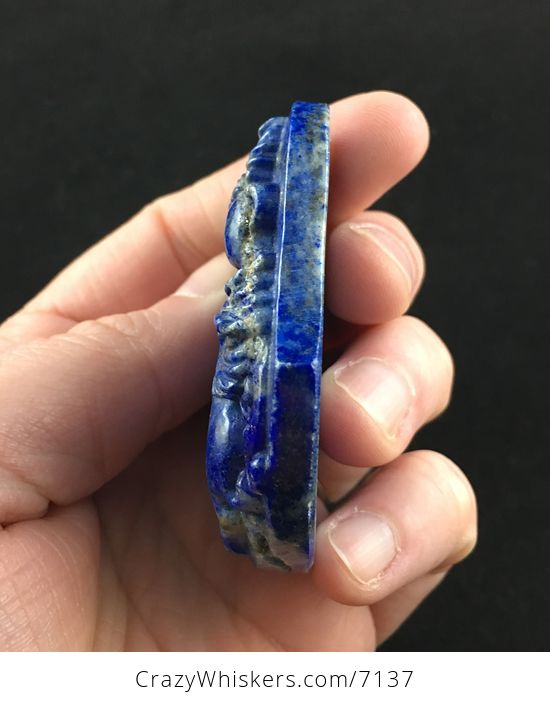 Flying Pigs Carved Lapis Lazuli Stone Pendant Jewelry - #8eXjTOSsBWM-5