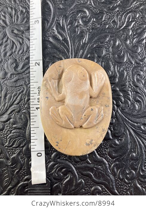 Frog Carved Jasper Stone Pendant Jewelry Mini Art Ornament - #o8vefzJkMO8-5