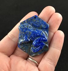 Frog Carved Lapis Lazuli Stone Pendant Jewelry #jNB8pNkLHuo
