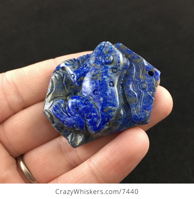 Frog Carved Lapis Lazuli Stone Pendant Jewelry - #jNB8pNkLHuo-3
