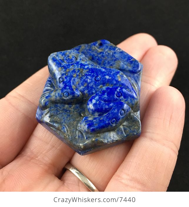 Frog Carved Lapis Lazuli Stone Pendant Jewelry - #jNB8pNkLHuo-2