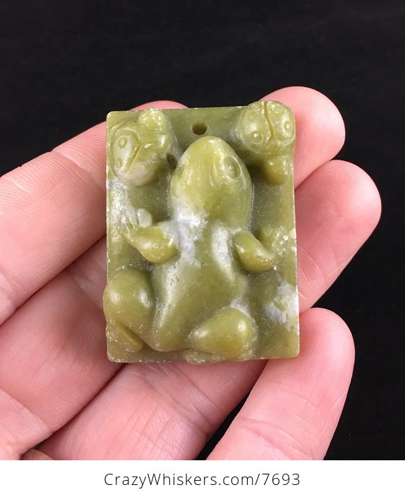 Frog Carved Lemon Jade Stone Pendant Jewelry - #rhfpAK8lu78-1
