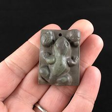 Frog Carved Ribbon Jasper Stone Pendant Jewelry #fe0Ohh6aCYQ
