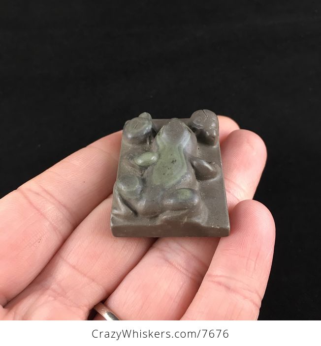 Frog Carved Ribbon Jasper Stone Pendant Jewelry - #fe0Ohh6aCYQ-2