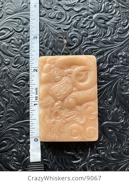 Goat Carved in Red Malachite Stone Jewelry Pendant Ornament or Mini Art - #JtgrITz79Ro-6