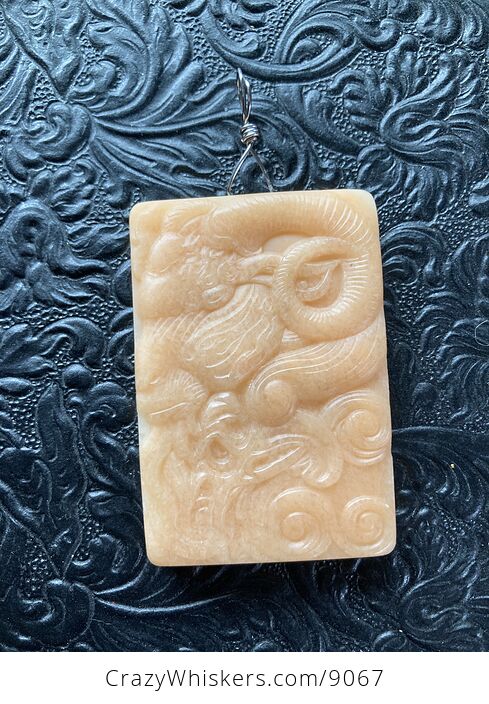 Goat Carved in Red Malachite Stone Jewelry Pendant Ornament or Mini Art - #JtgrITz79Ro-5