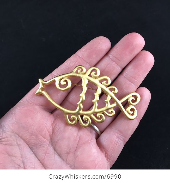 Gold Fancy Fish Ak Anne Klein Brooch Pin Jewelry - #D6WEyPJSeTE-1
