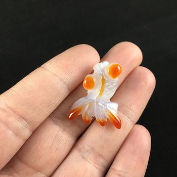 Gold Fish Carved Agate Jewelry Pendant #UIeDJ6ZhlK4