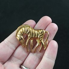 Gold Toned Zebra Brooch Pin #DIvDgBoIUdY