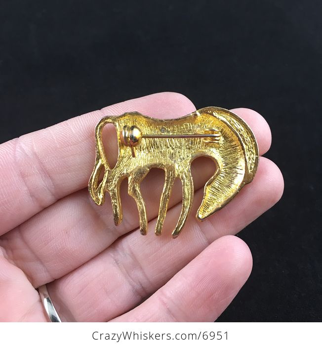 Gold Toned Zebra Brooch Pin - #DIvDgBoIUdY-4