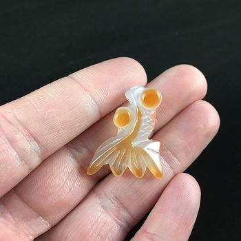 Goldfish Carved Agate Jewelry Pendant #gU4F5l8IHnY