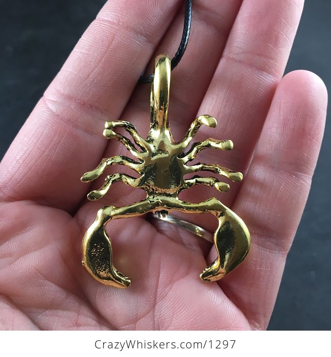 Gorgeous Gold Toned Steel Scorpion Pendant Necklace - #VHJts1ccioM-3