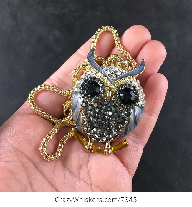 Gray Owl Jewelry Necklace Pendant - #0jdi9xjRTKo-1