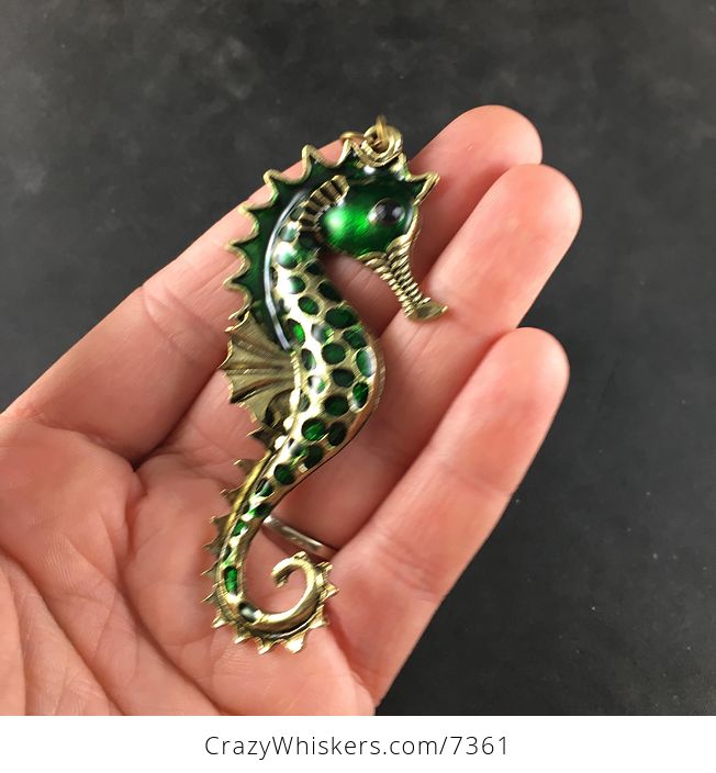 Green Seahorse Jewelry Necklace Pendant - #G7KwfB6IglU-4