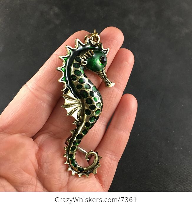 Green Seahorse Jewelry Necklace Pendant - #G7KwfB6IglU-3