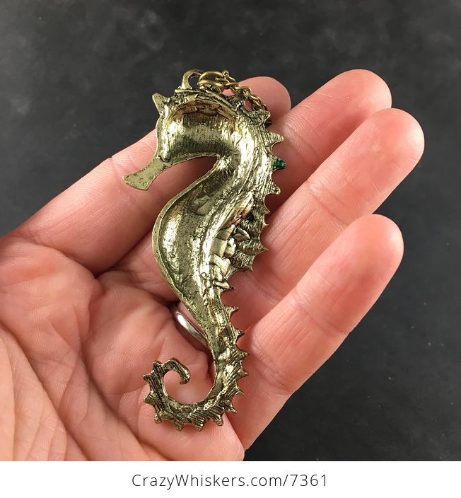 Green Seahorse Jewelry Necklace Pendant - #G7KwfB6IglU-6